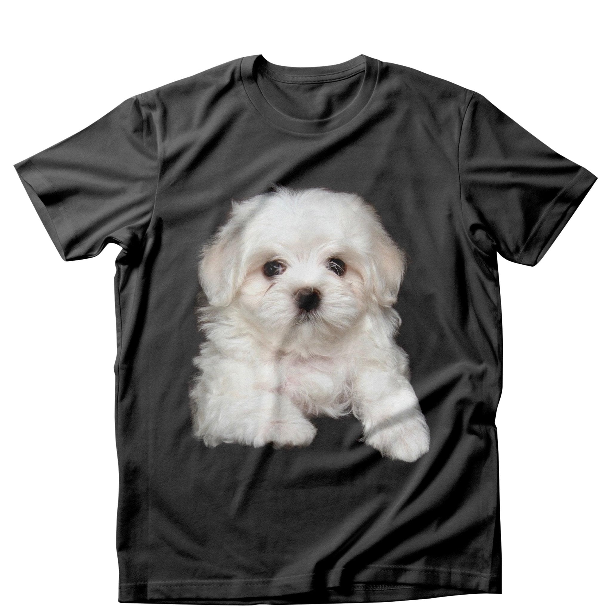 Tricou masculin CAINI WHITE FLUFFY NEGRU
