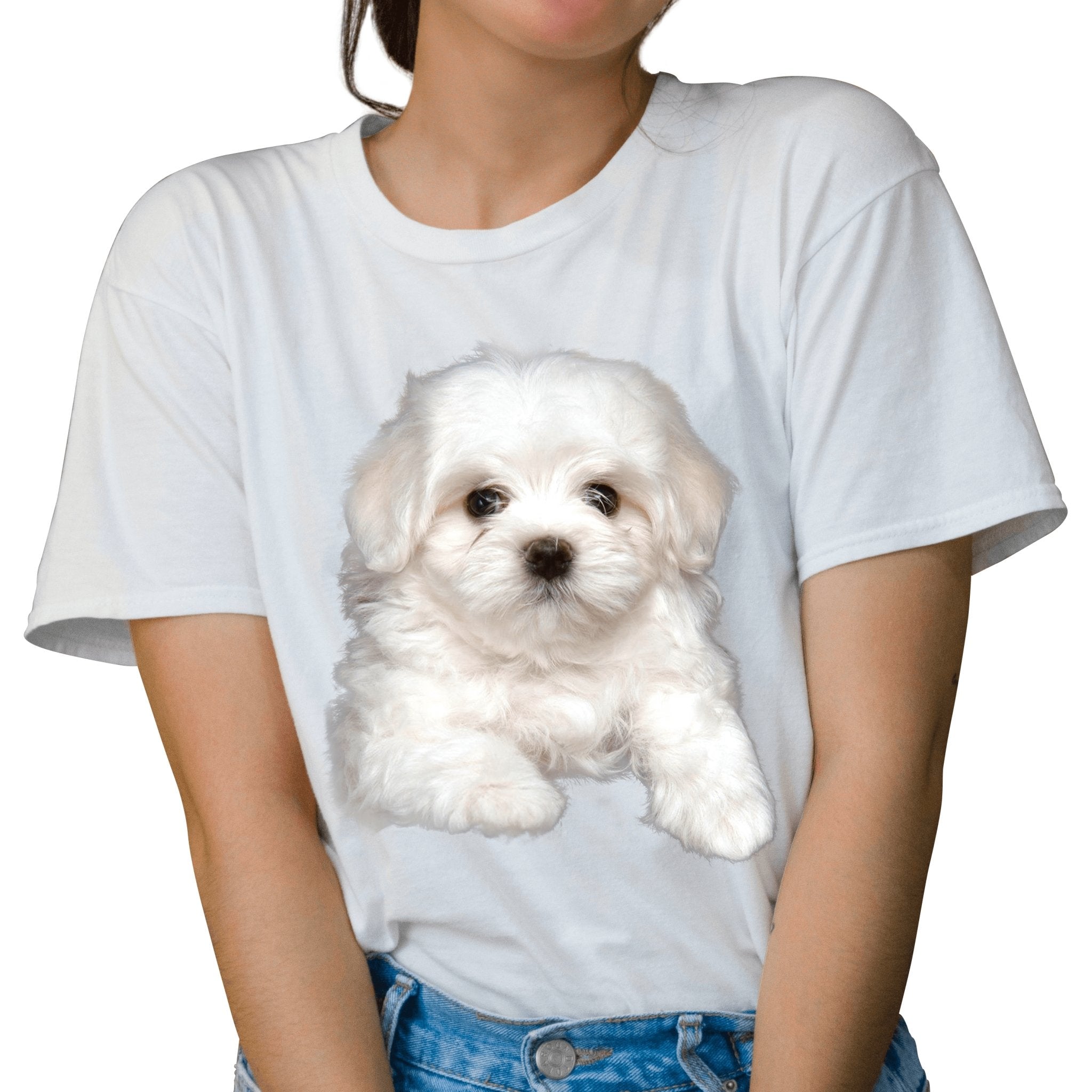 Tricou feminin CAINI WHITE FLUFFY ALB