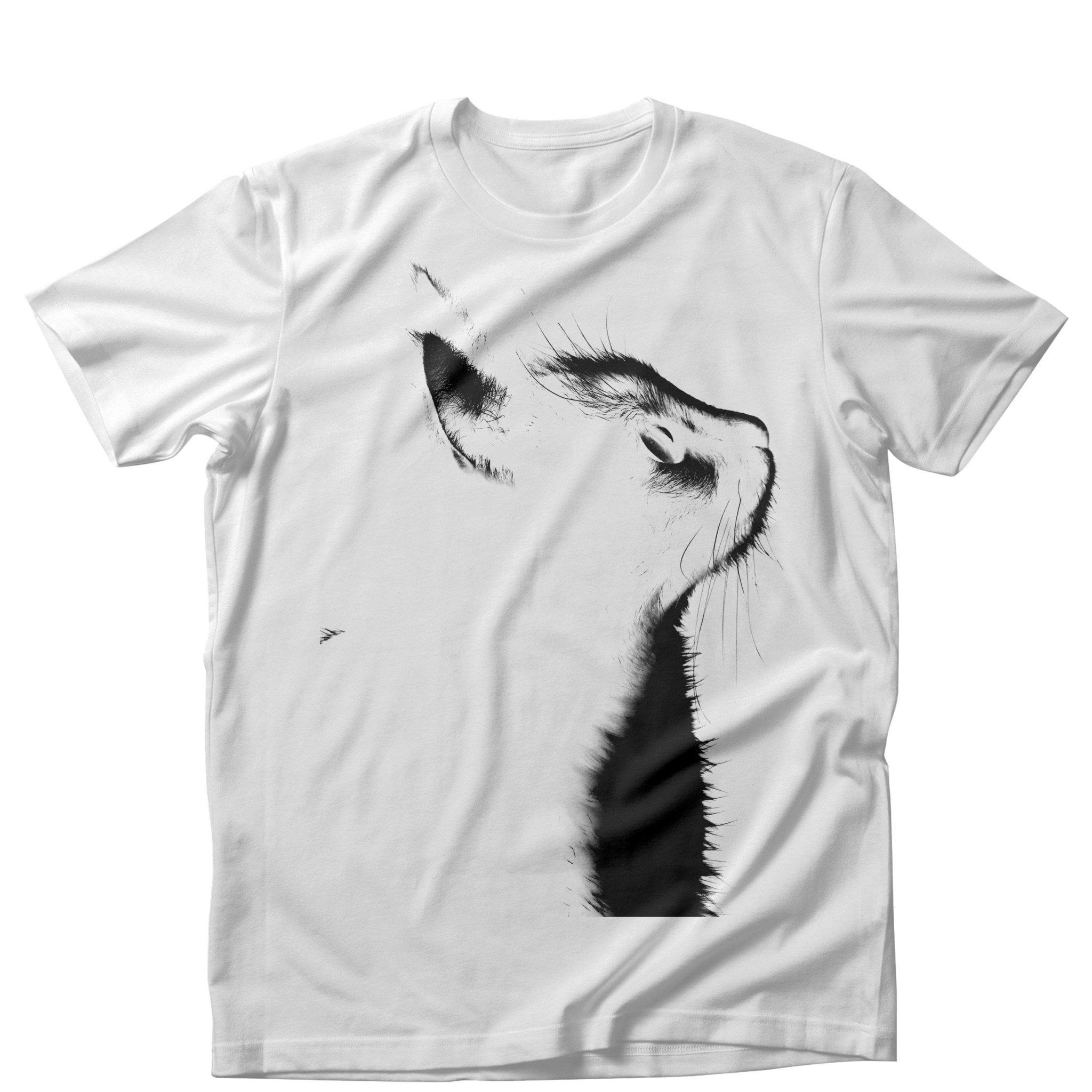 Tricou feminin PISICA CURIOUS ALB