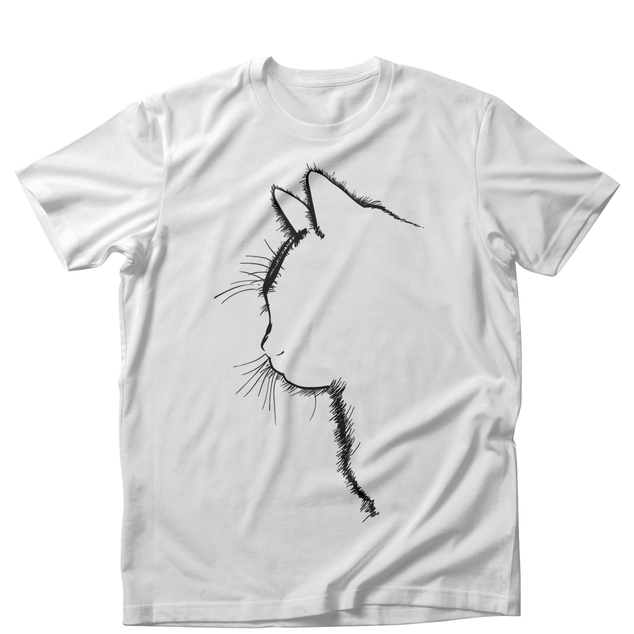 Tricou masculin PISICA SIMPLE ALB